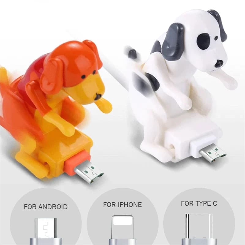 Divertente Humping Dog Fast Charger carino cavo dati di ricarica rapida per Apple Android Phone Charger Dog Power Line giocattoli di decompressione