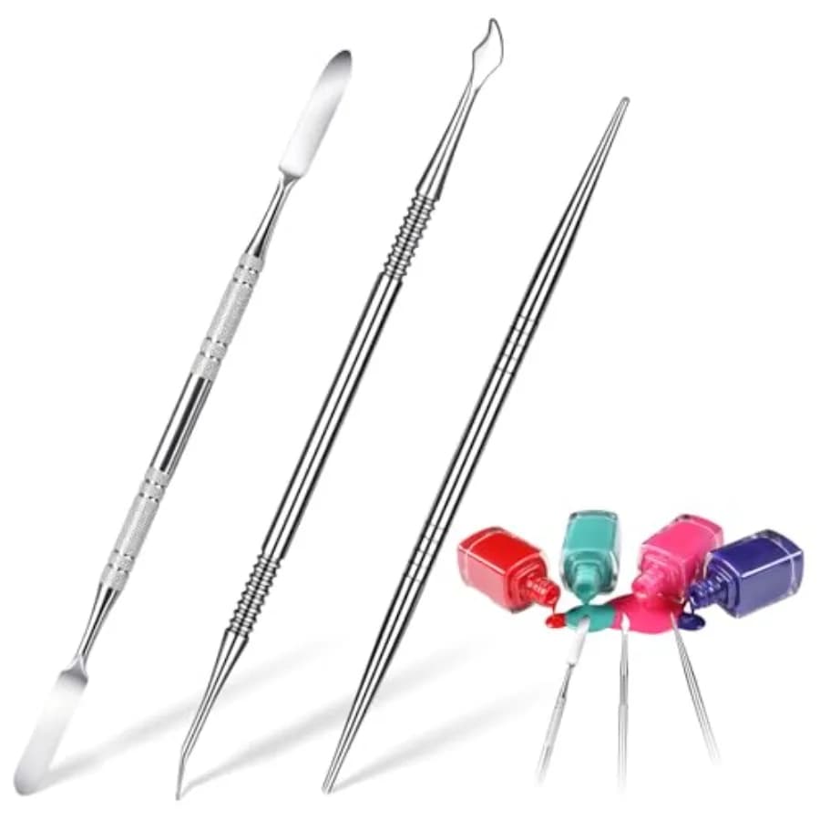 3D Stainless Steel Nail Sculpture Set, Nail Art Tools, Double Point Polish Gel Pen, for Salon and Home Use