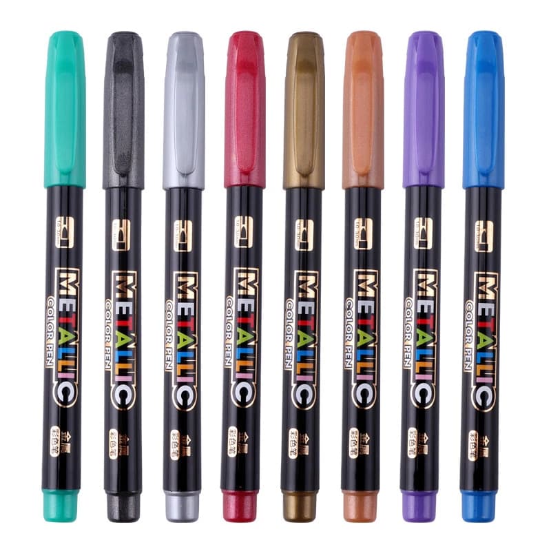 8Colors set Metalli Paint marker Pen Art Marker pen mark write Stationery Student Office school supplies Calligraphy pe