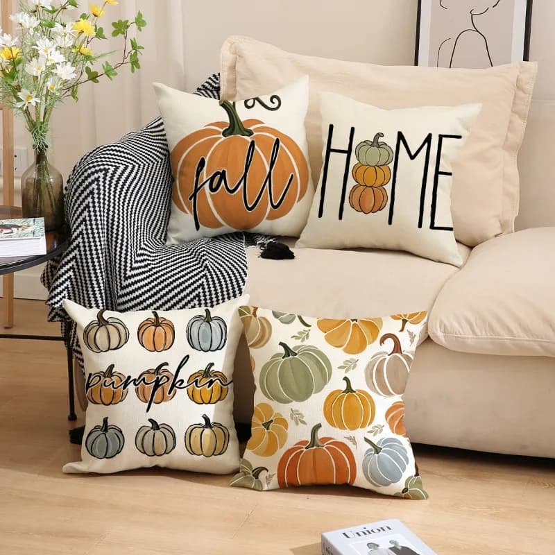 Set of 45x45 cm, Happy Fall Y'all S decorations, pillow pillow pillowcases for home parties on the farm