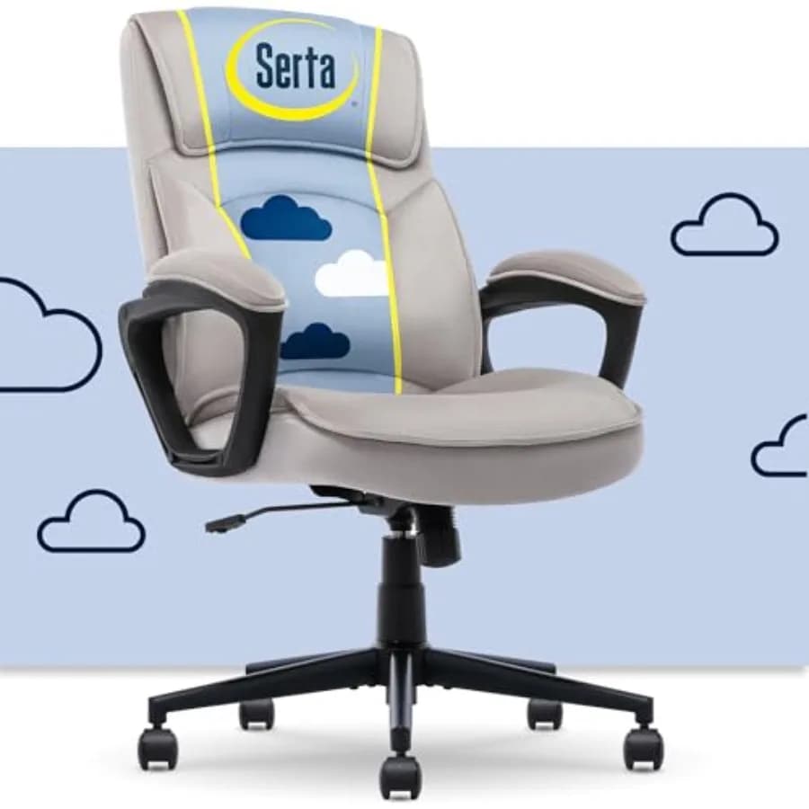 Head Office Chair for Desk with Medium Back Ergonomic Design, Lumbar Support, Semi-Plush cushion and Body cushions