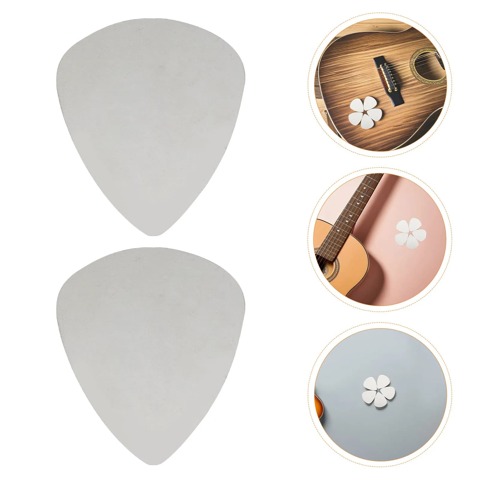 100Pcs Stainless Steel Guitar Picks Silver Bass Acoustic Electric Metal Plectrums Smooth Jazz Country Music