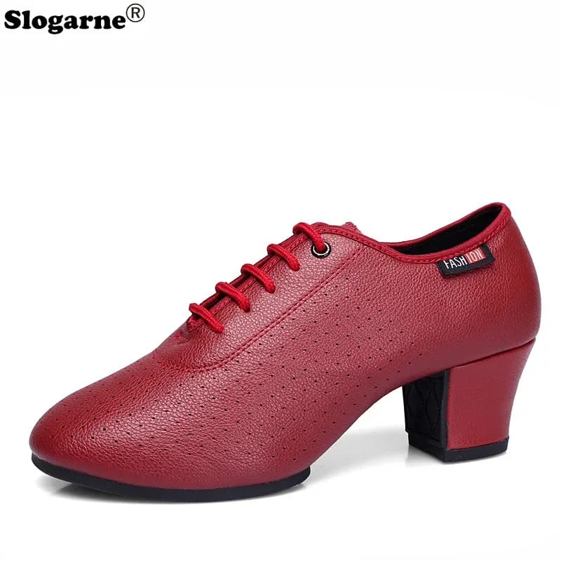 Calzature da palcoscenico per ragazze Scarpe da ballo latino Scarpe da salsa jazz da donna Tacchi da 5,5 cm Scarpe da ballo da sala Scarpe da ballo da donna con suola morbida