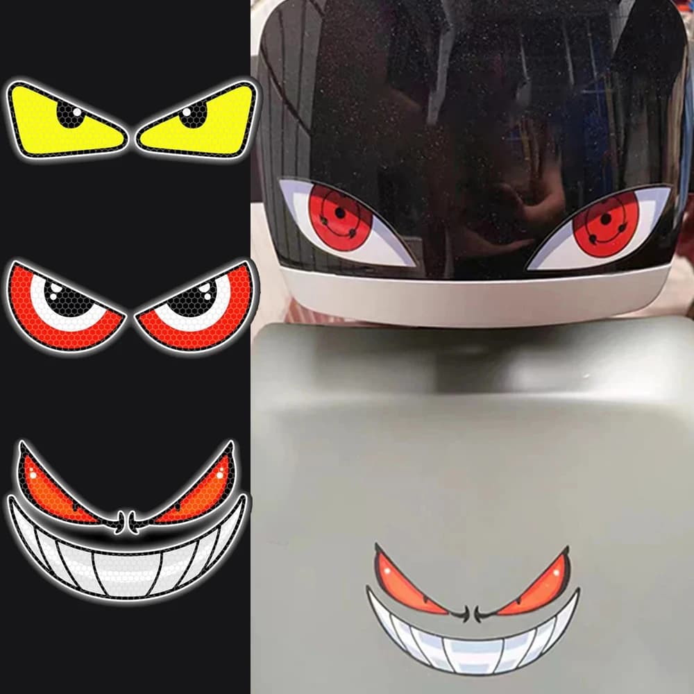 Wall decals for body shop motorcycle Wall decal for head of electric bike Devil Eyes Decalcomania for atmosphere of Halloween universal for car motorcycle