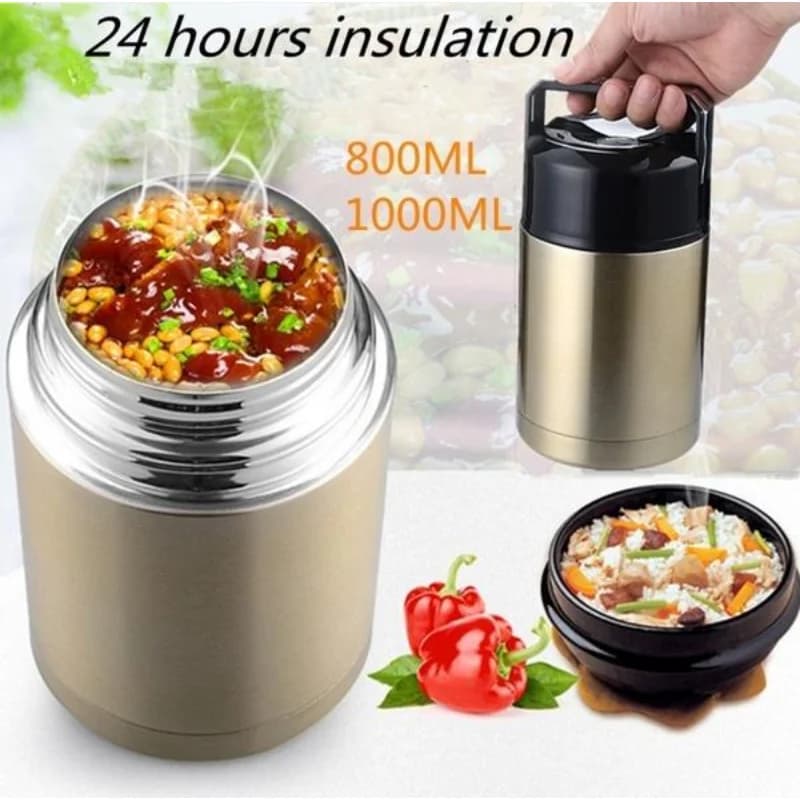 Large Capacity Thermos 800ML/1000ML Lunch Box Portable Containers for Stainless Steel Food Pumps Thermos Cup