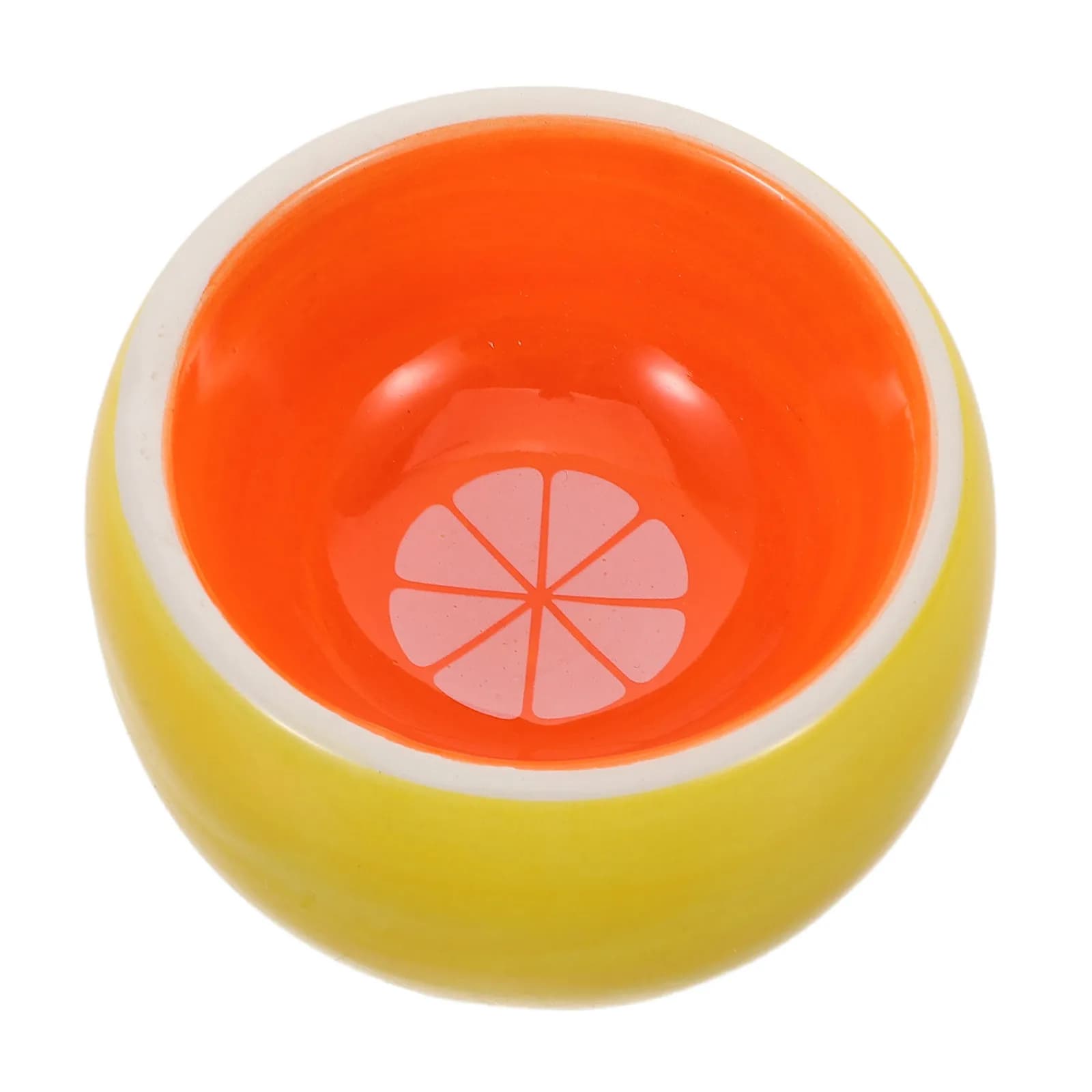 Orange Ceramic Pet Feeding Bowl Stable Non-Tip Small Animal Food Dish Hamster Ferret Gerbil Hedgehog Chinchilla Parrot Supplies