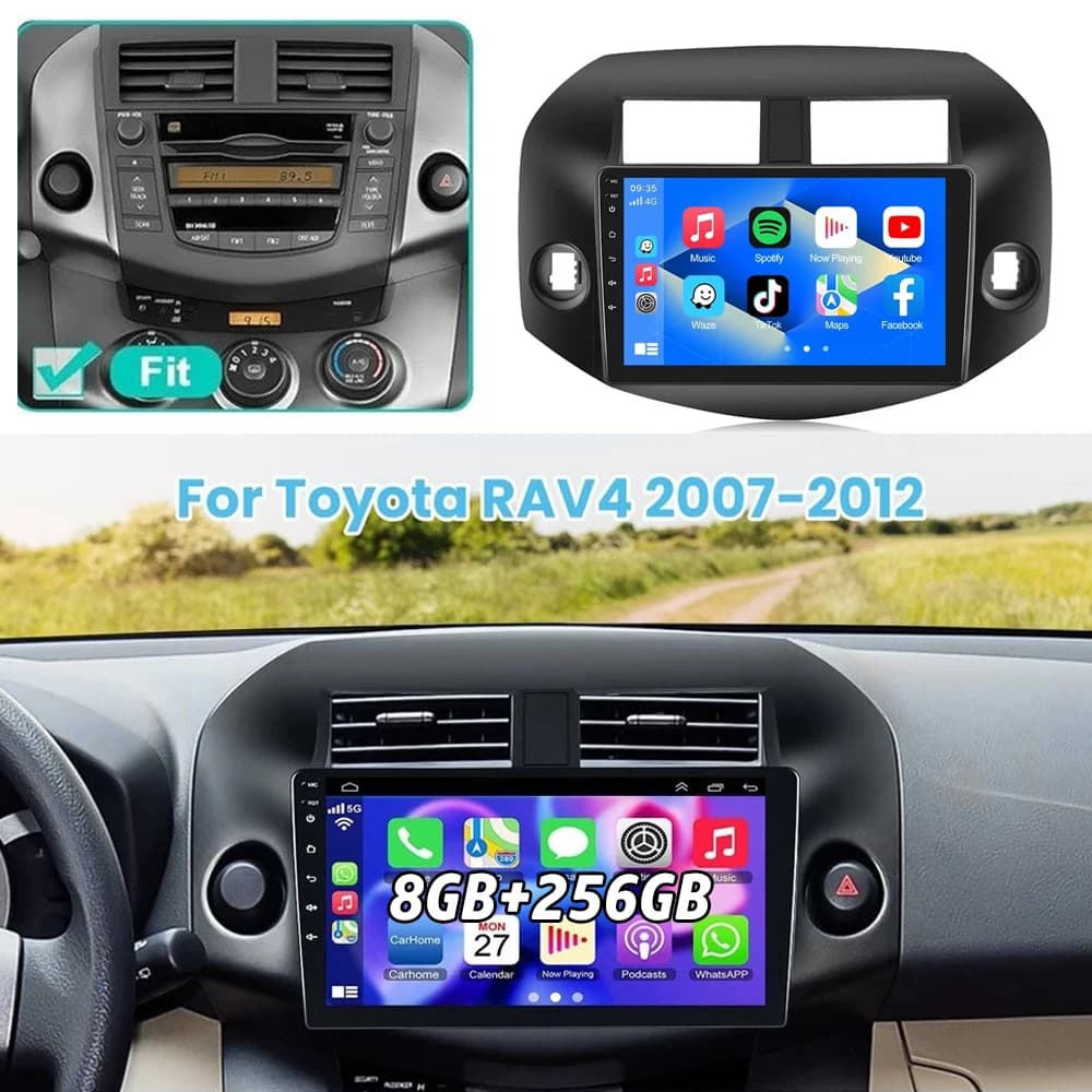 Carplay Wireless per Toyota RAV4 3 XA30 2007 - 2012 Autoradio Multimediale con Navigatore GPS, Stereo, Bluetooth e Android 15