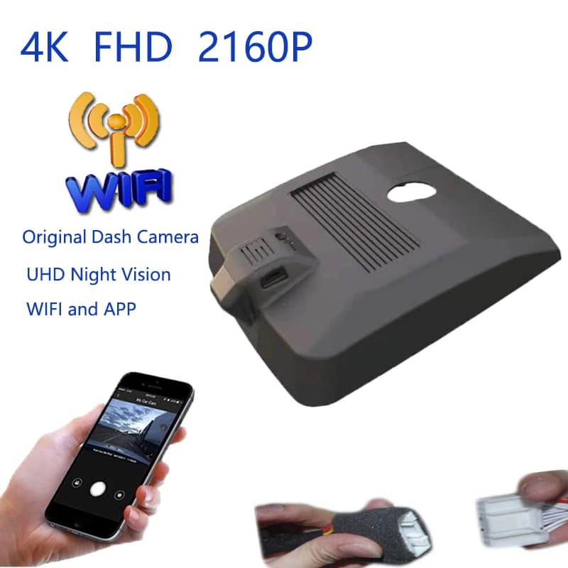 4K Plug And Play Car Video Wifi DVR Dashcam Camera for Toyota BZ3 2023 2024 Corona Black Box Grandangolo