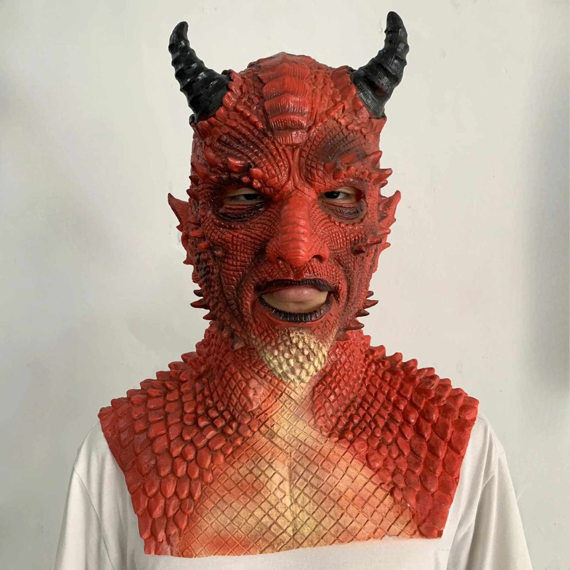 Belial Latex Mask Gloves Game Diablo Boss Role Playing King of Lies Headset Mask Monster Mask Halloween Trick Prop