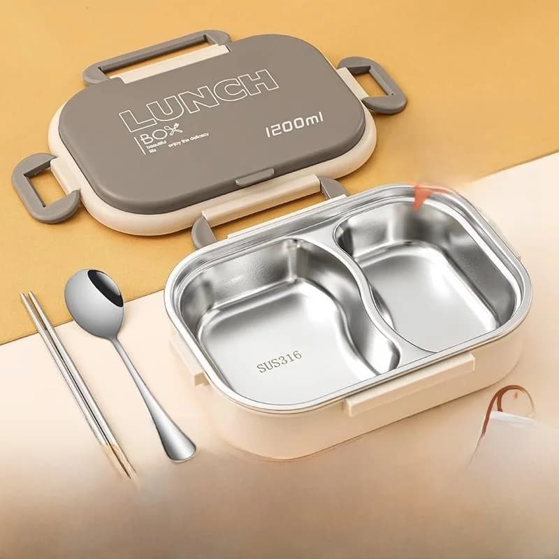 Contenitore per Pranzo in Stile Giapponese in Acciaio Inox 316 Isolato, Adatto al Microonde, Bento Box Diviso per Lavoro, Contenitore Termico