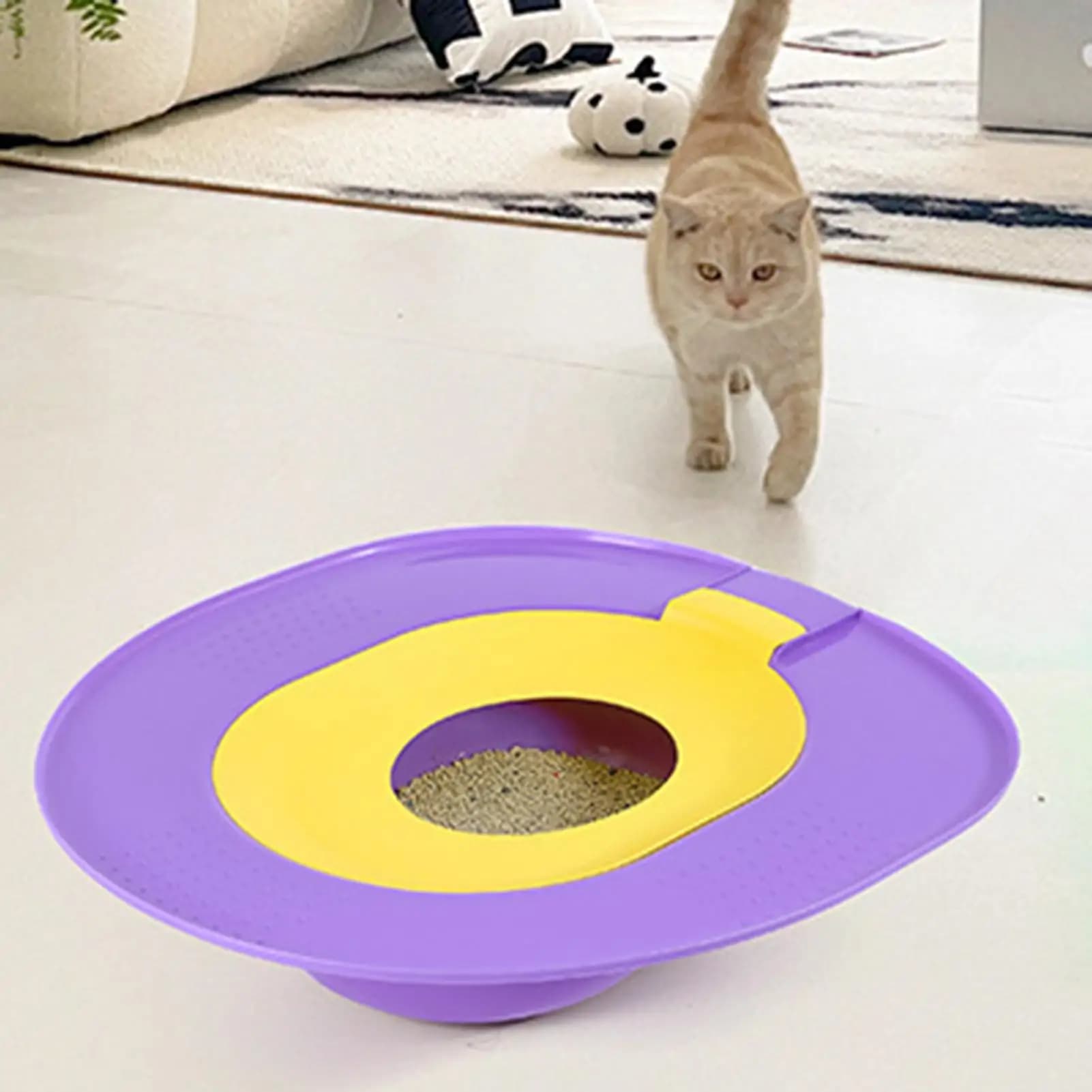 Toilette per gatti Riutilizzabile Guida per toilette per gatti Orinatoio Vasino Trainer per la pulizia degli animali domestici Piastra di sabbia per sedersi per gatti Toilette per animali domestici per gattini