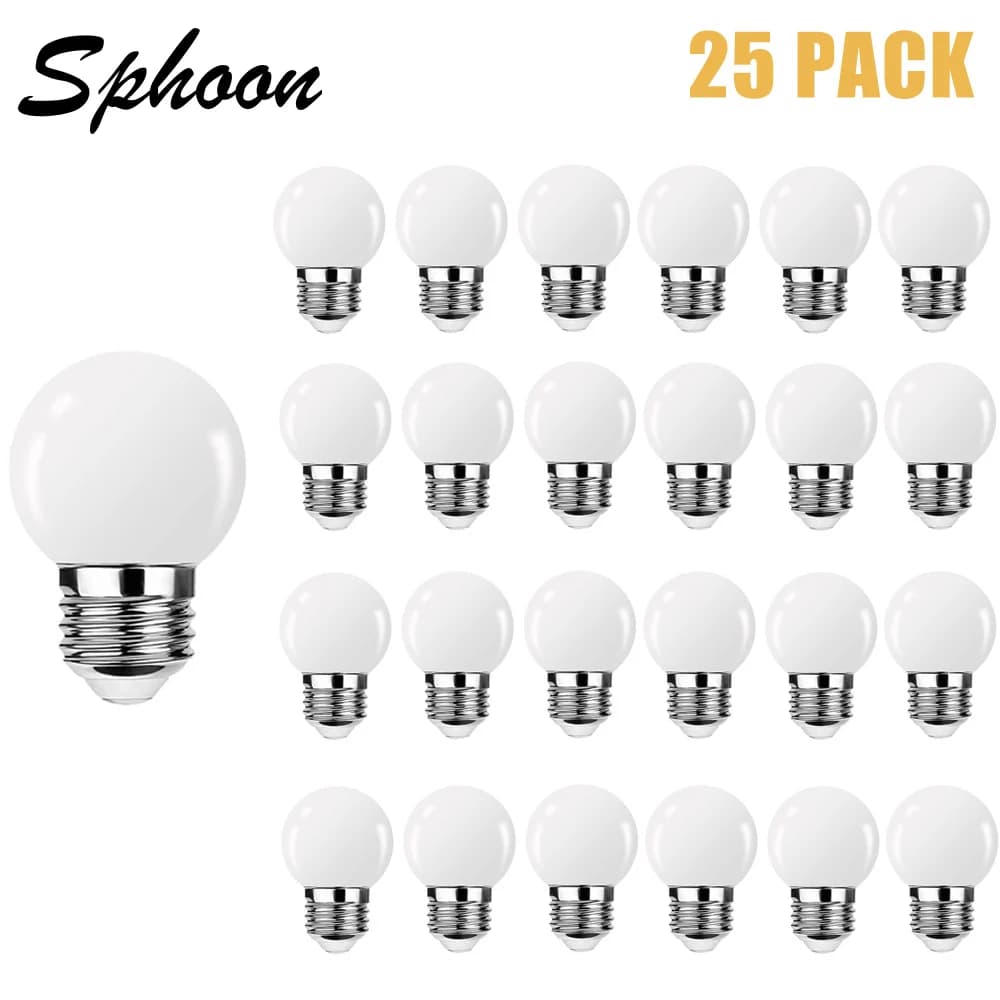 Lampadina LED globo lattiginoso in plastica infrangibile G45 E27 220V String Light 1W 3W Lampade a sfera economiche per illuminazione a corda per feste in giardino