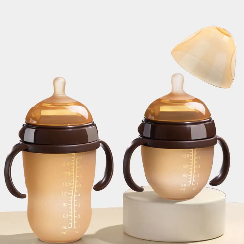 Biberon in silicone nano Biberon con manico per lo svezzamento del bambino Biberon anti-soffocamento per bambino 0-9 mesi 150ML/250ML
