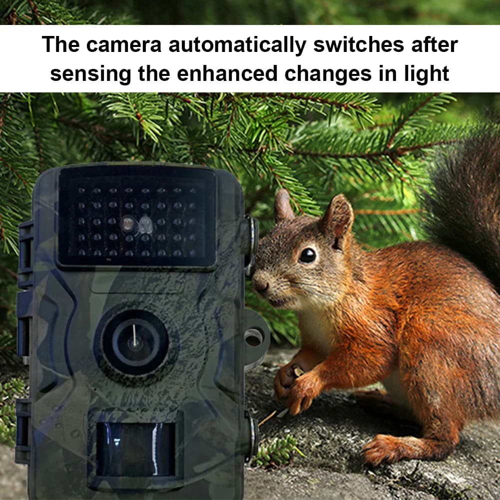 Caccia Trail Camera Motion Activated Visione notturna a infrarossi Telecamera di sicurezza Telecamera per osservazione animali Trappole fotografiche per animali selvatici all'aperto