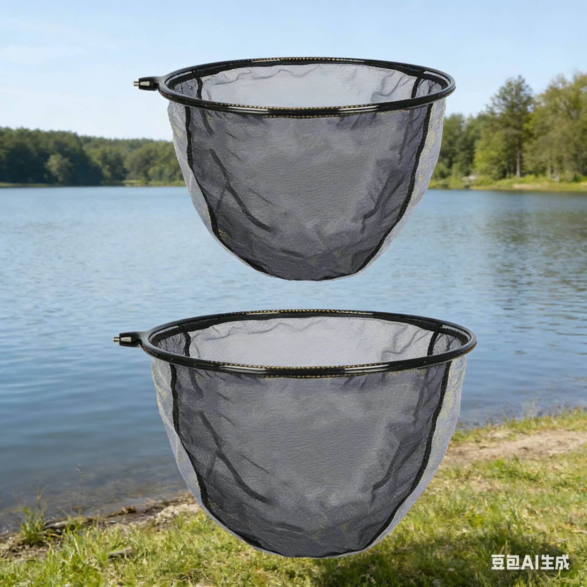 Testa di Rete da Pesca 35/40cm in Fibra di Carbonio, Rete a Ciotola Profonda Anti-Salto e Anti-Scivolo, Accessori per Reti da Pesca