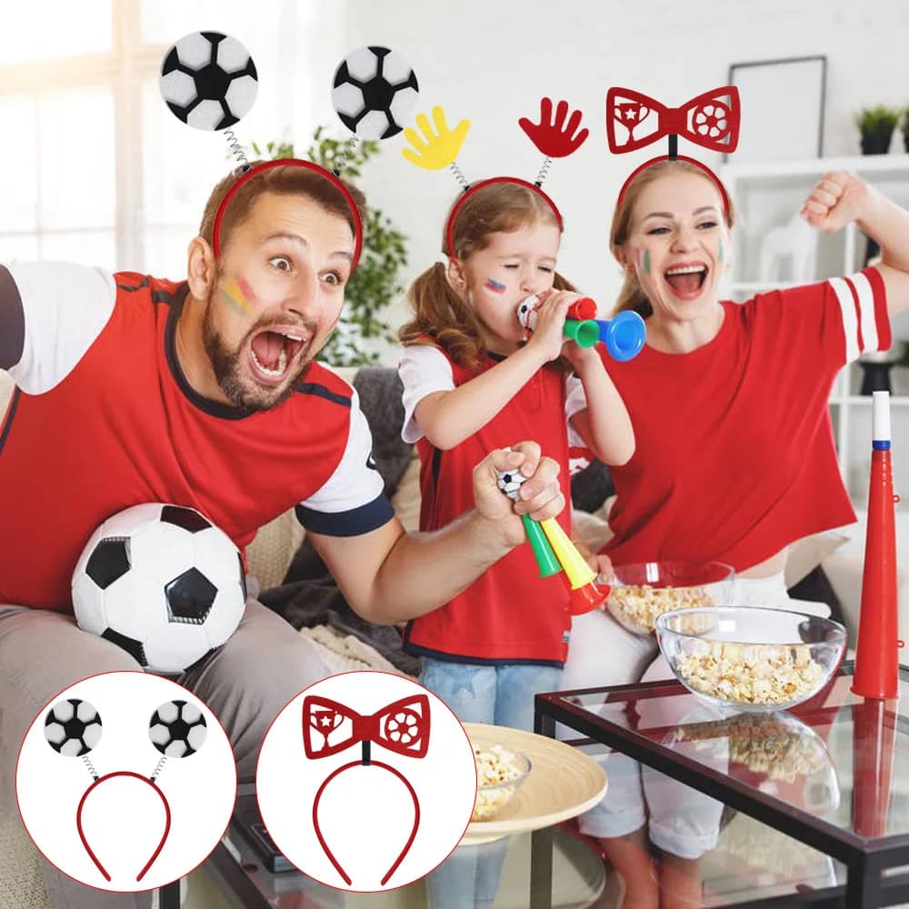 Fasce per capelli da calcio, decorazioni per feste a tema calcio, accessori per il tifo dei tifosi