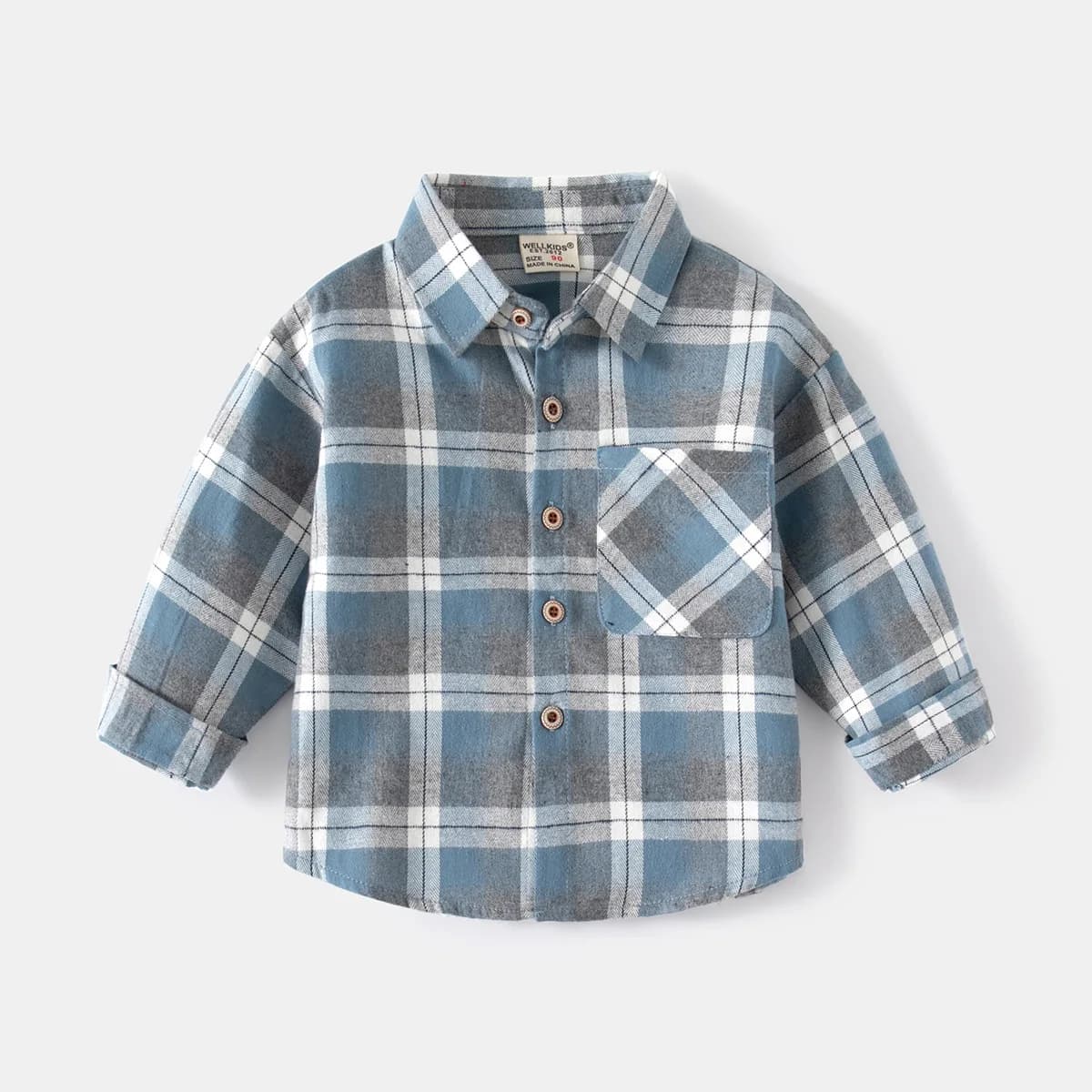 Nuovi vestiti per bambini 2025 camicie per bambini con colletto in cotone a maniche lunghe per bambini abbigliamento Casual Top Plaid camicetta per ragazzo 2-7Y