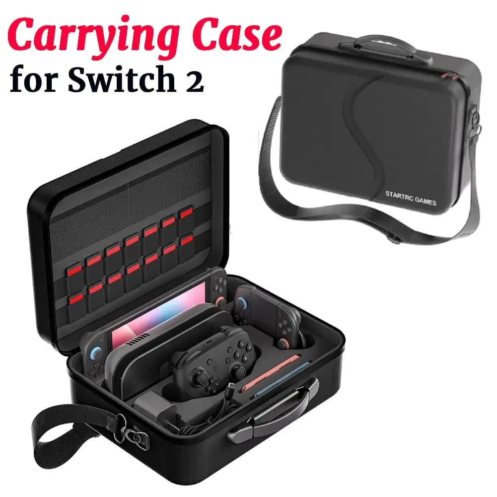 Custodia da trasporto con maniglia e tracolla Borsa portaoggetti portatile Custodia da trasporto impermeabile e antiurto per accessori Switch 2