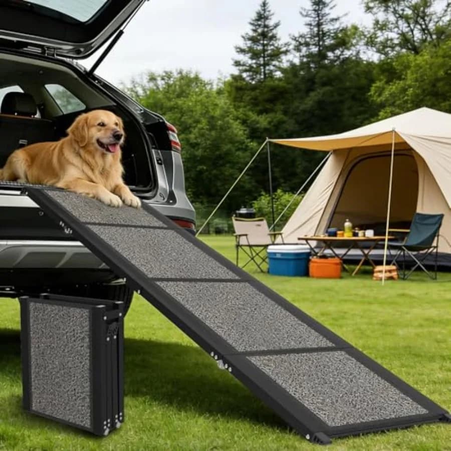 Dog Ramp for Car 63 x 17, Folding Pet Ramp for Large Dogs with Non-Slip Rug Surface, Portable Dog Car Ramp for SUV Car Truck