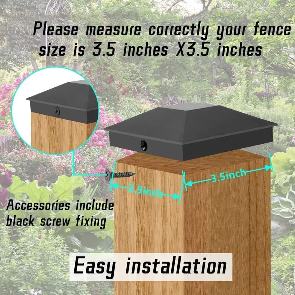 6 Pieces Waterproof Pyramid Covers with Screws, Superior Spare Parts Protection, Solar Protection, Easy Installation, Fence Cover