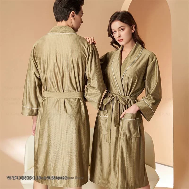 Coupe Long Sleeved Dress Spring Autumn Bathrobe Kimono Dress Lounge Dress Luxury Nightwear Casual nightwear for home with pocket