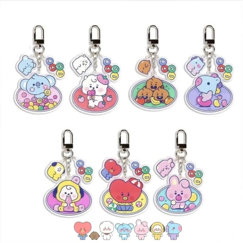 Acrylic Keychain BT21 series candy, cute backpack accessory for students, anime gift Kawaii