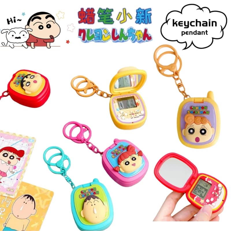 New Crayon Shin-chan anime peripheral cartoon cute game console keychain schoolbag backpack high-value pendant gift wholesale