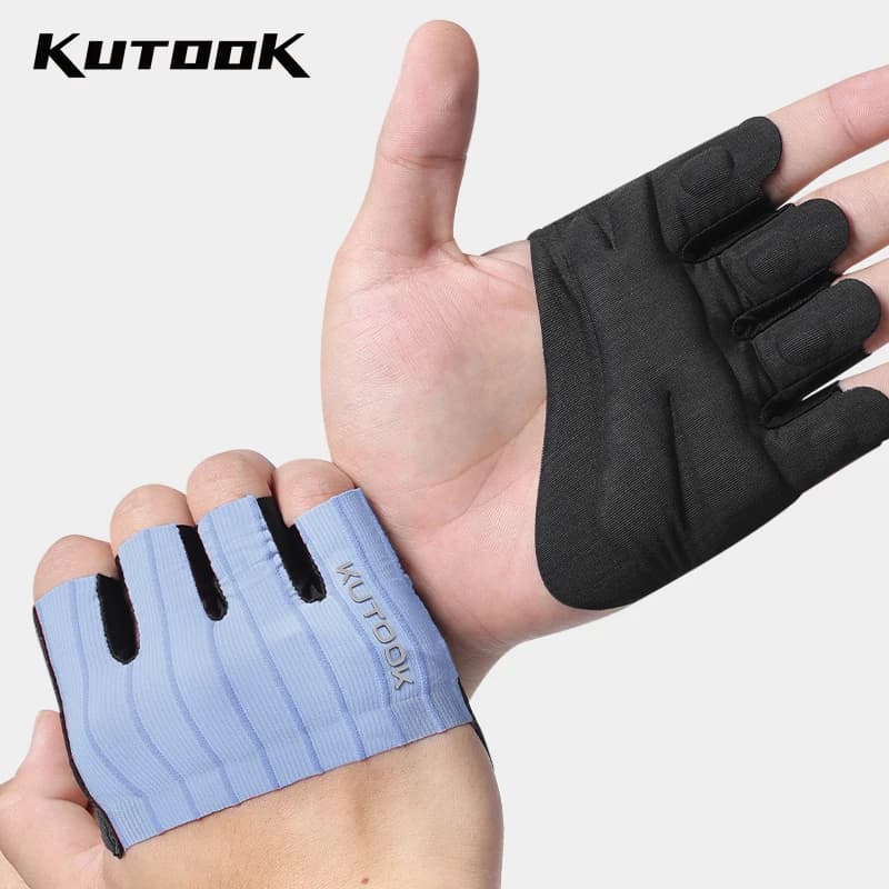 KUTOOK Four-tip anti-slip gloves Half-tip breathable fingers for men Woman Weightlift Pilates Yoga plane Fitness