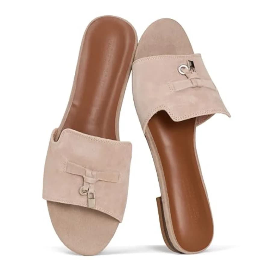 Sandali Donna in Vera Pelle 0% - Eleganti e Antiscivolo con Soletta in Memory Foam - Ciabatte Leggere da Donna