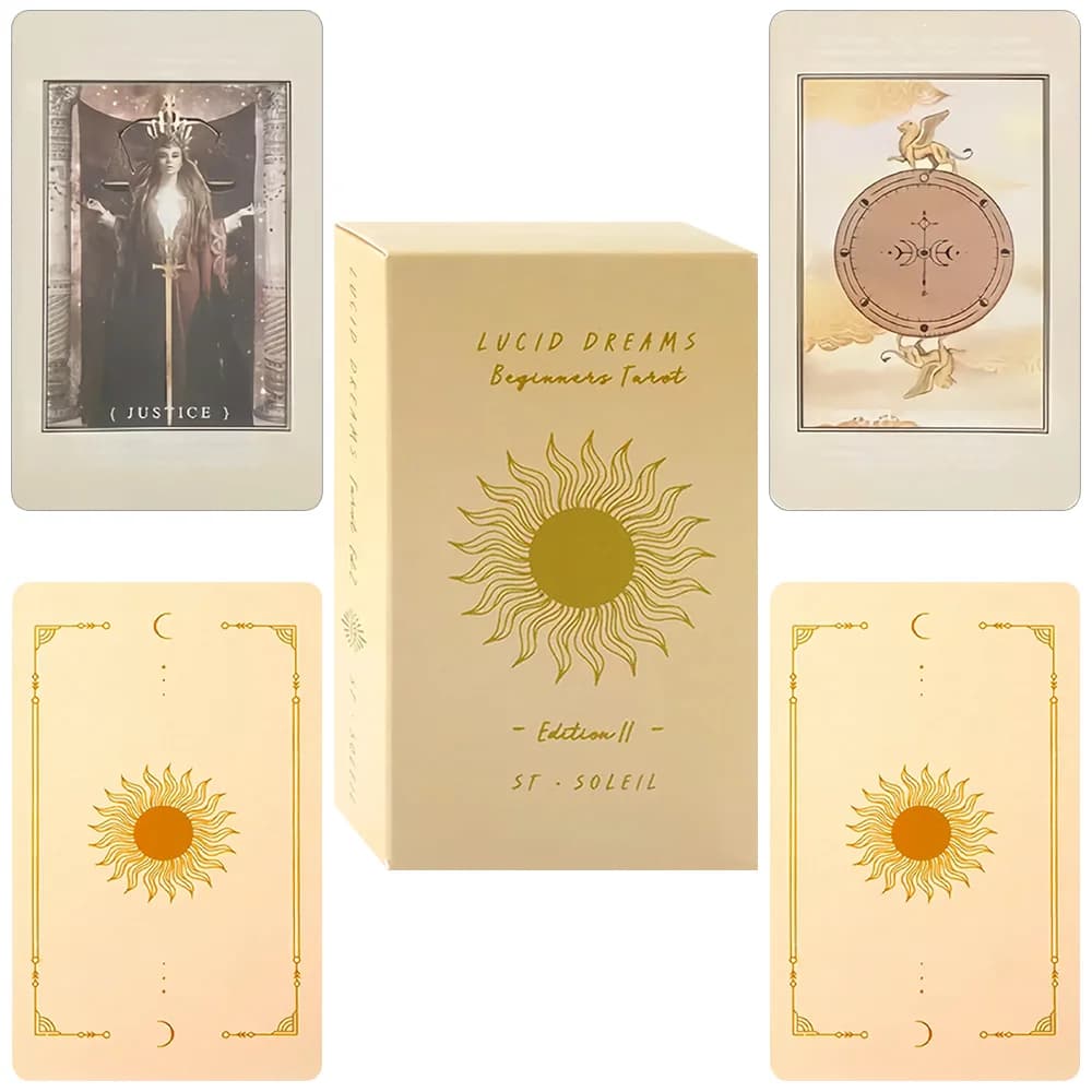 Mazzo di tarocchi da 78 carte (10,3×6 cm) | Set di tarocchi per principianti Lucid Dream | Carte di lettura del destino per feste e intrattenimento in famiglia