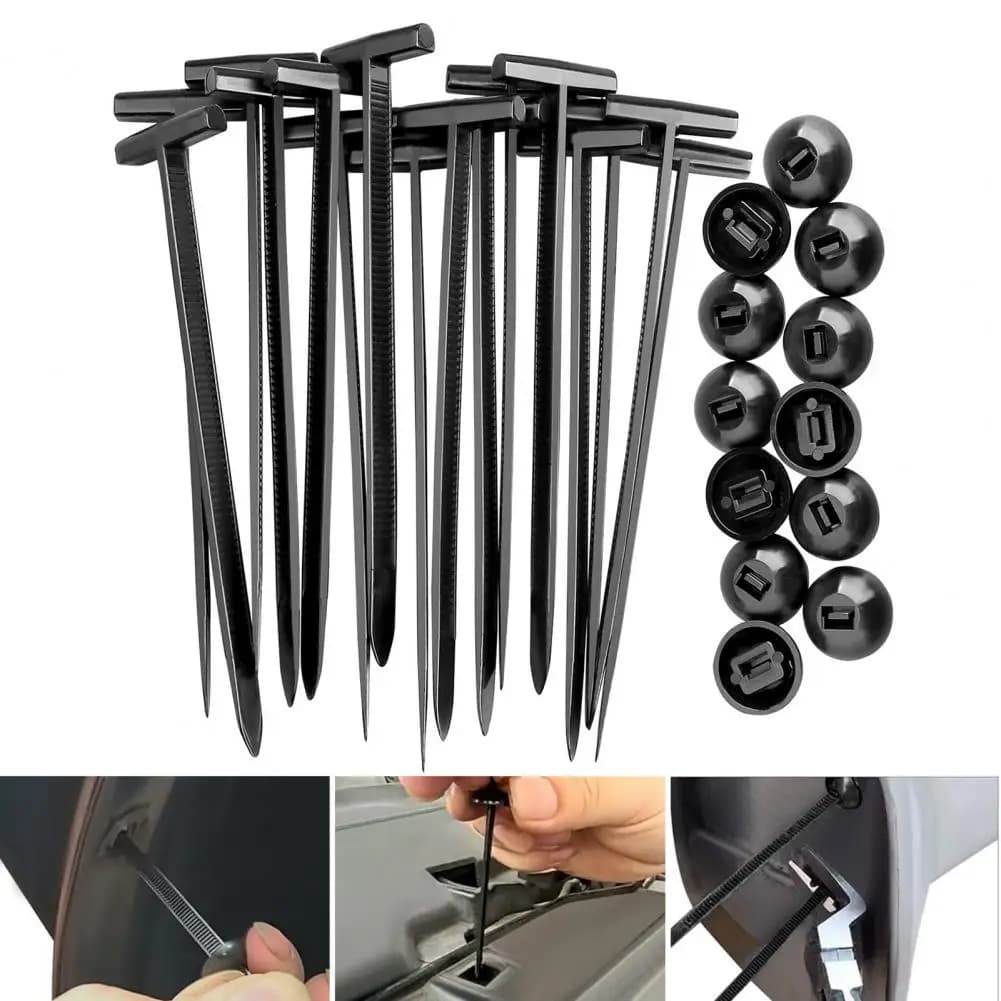 50/100 Pezzi Fascette Fermacavi in Nylon Resistenti con Chiusura Automatica, Fermagli per Riparazione Auto, Fissaggio Paraurti e Parafanghi