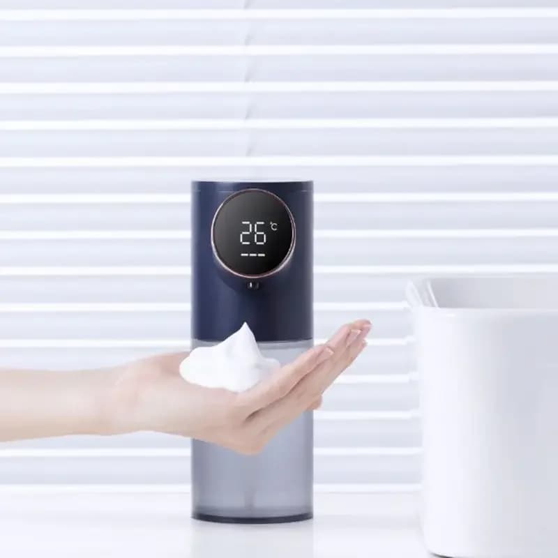 Dispenser di sapone automatico intelligente USB ricaricabile con Display della temperatura lavaggio del telefono cellulare in schiuma senza contatto