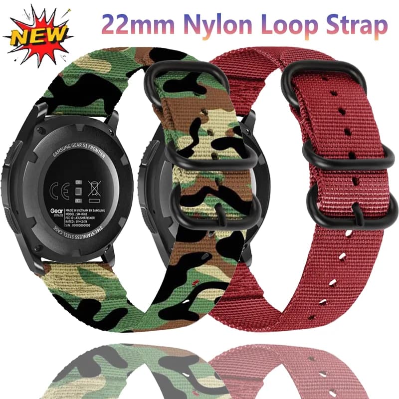 Cinturino in nylon da 22 mm per Huawei Watch 5 GT6-5-4-3 Pro Bracciale traspirante e confortevole per Amazfit Bip 5 6/Helio/T-Rex3 Pro 48mm