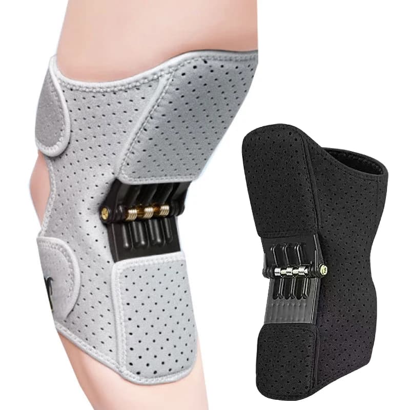 [SH] 1 Paio di Supporti Stabilizzatori per Ginocchio con Cinghia Regolabile, Ginocchiera Compressiva Traspirante con Supporto a Molla
