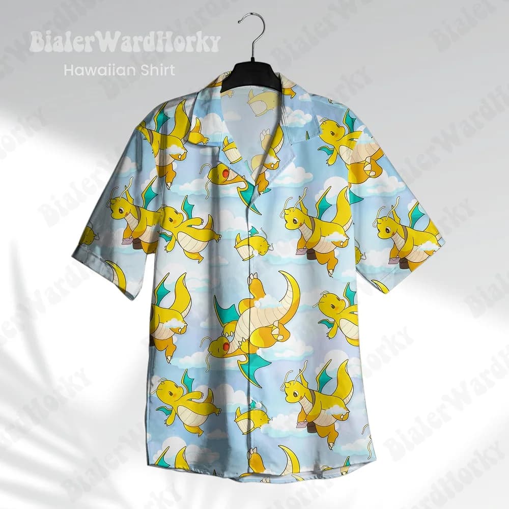 Printed shirts with cute Hawaiian summer cartoon for men's short sleeve shirts Oversize short sleeve shirts Hip Hop Streetwear Men's Top