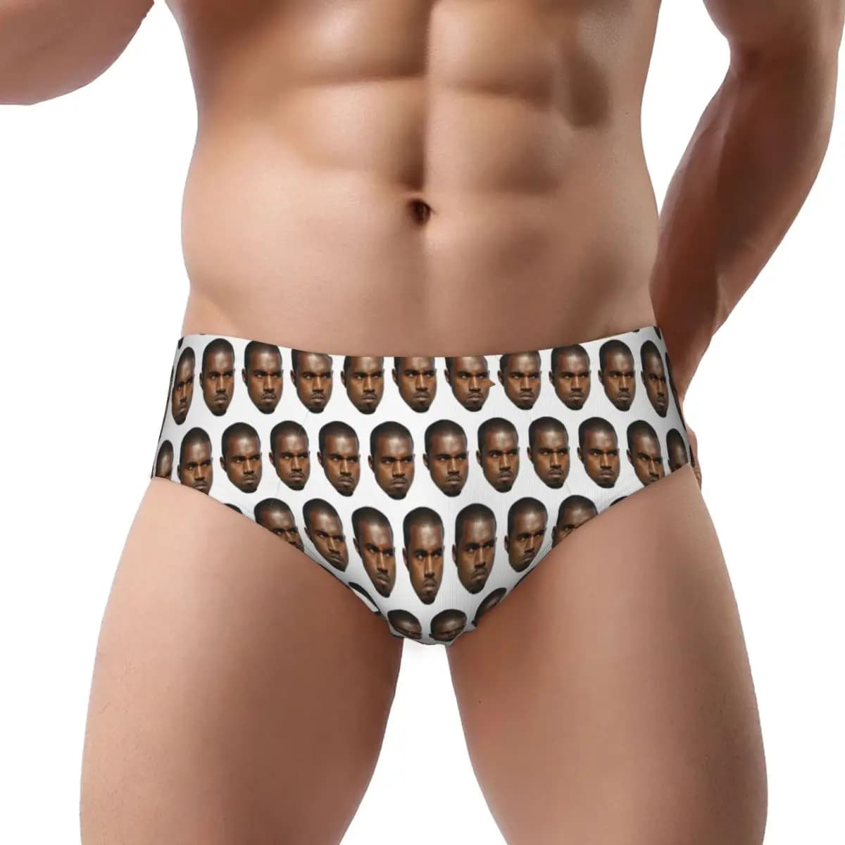 Divertenti uomini personalizzati Kanye West Meme Mutandine Intimo Maschile Traspirante Rapper Produttore musicale Slip Mutande