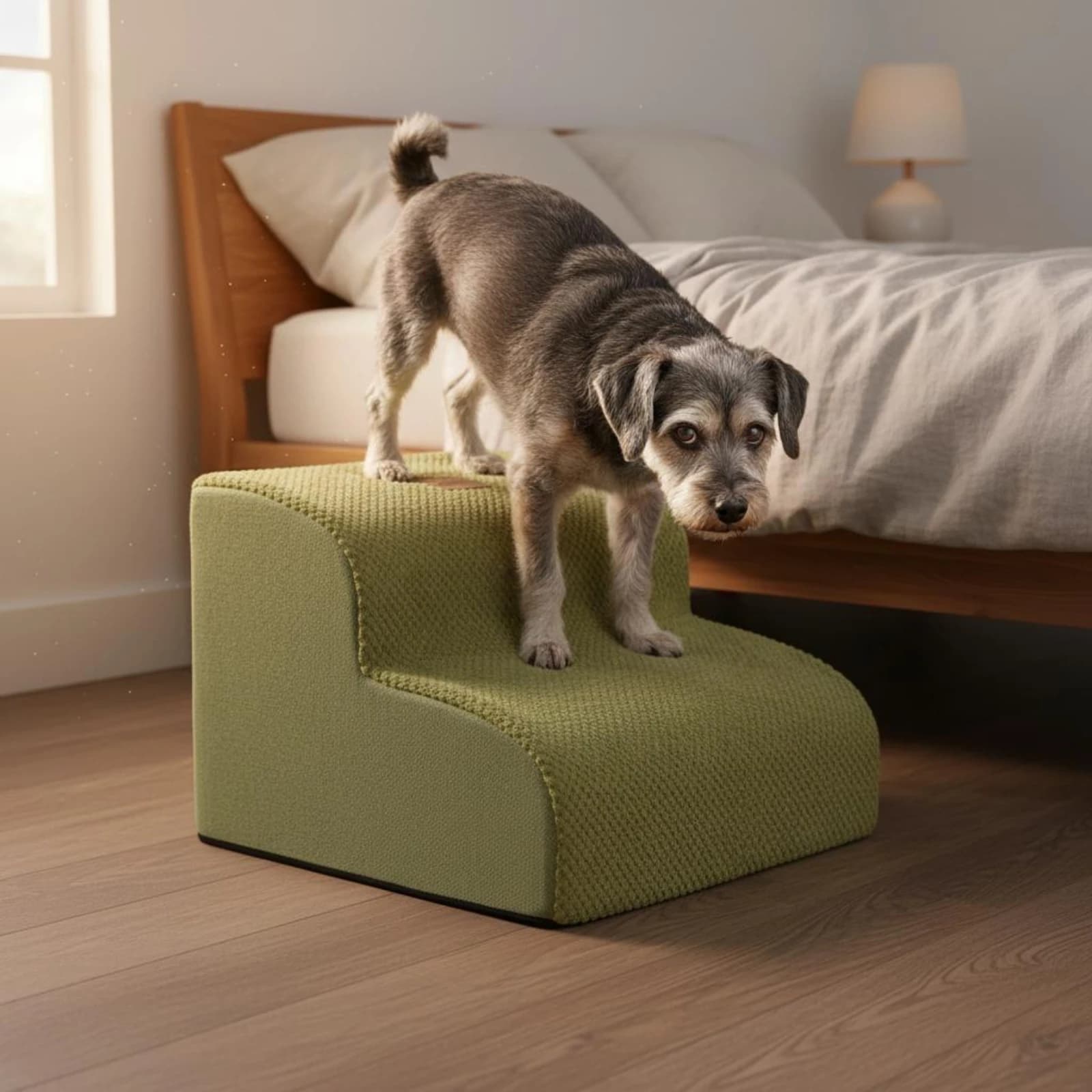 Rampa per Animali Domestici Lavabile, Scala per Cani in Schiuma con Copertura Rimovibile, Robusta per Divano