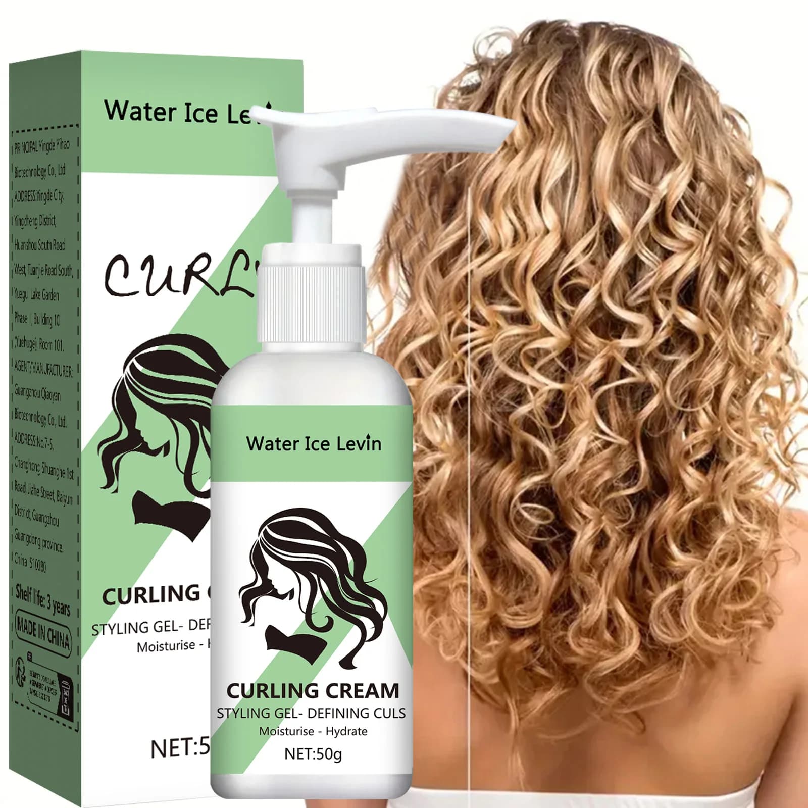 Ricci Hair Insulating cream, moisturizing and smoothing formula, improves elasticity and gloss of curly hair, easy to set