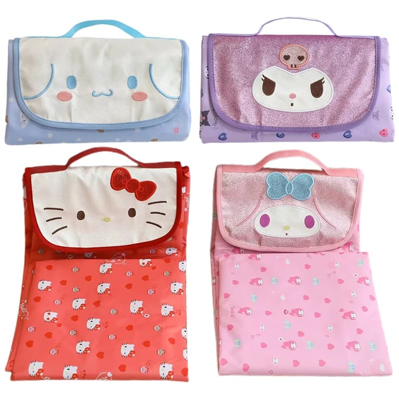 Waterproof Foldable Portable Carpet for Camping, Picnic and Beach with Characters Healthy Soul: Cinnamoroll, Kuromi, My Melody, HelloKittys