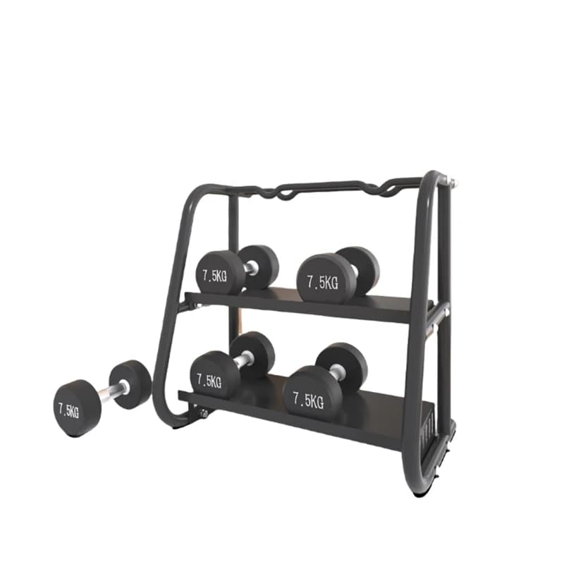 Nuovo rack di stoccaggio per manubri per attrezzature per il fitness commerciali Rack per kettlebell con manubri multifunzionale a doppio strato