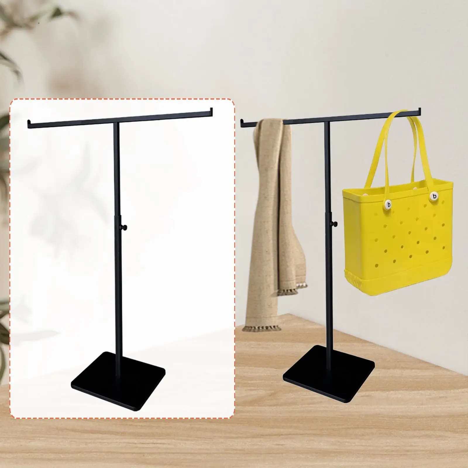 Bag Display Stand Purse Stand Adjustable Height Countertop Multipurpose for Scarf Metal Stable Base Bag Holder for Boutique