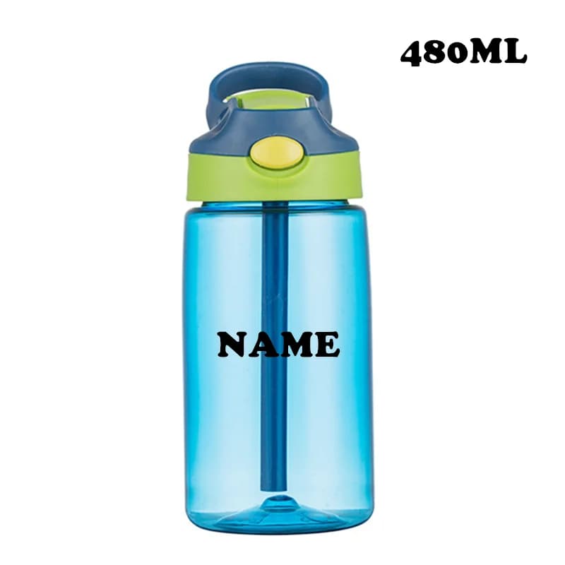MIYOCAR borraccia personalizzata personalizzata per bambini della scuola beccuccio in Silicone morbido e Tritan senza BPA e a prova di perdite un clic aperto