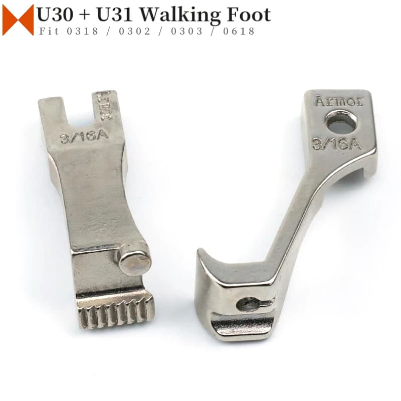 U30+U31 Welting Walking Foot Set Fit DY Sewing Machine DY-337 Typical GC0302 0303 0618 FY-5318 Juki DU-141 DU-1181 CONSEW 205RB