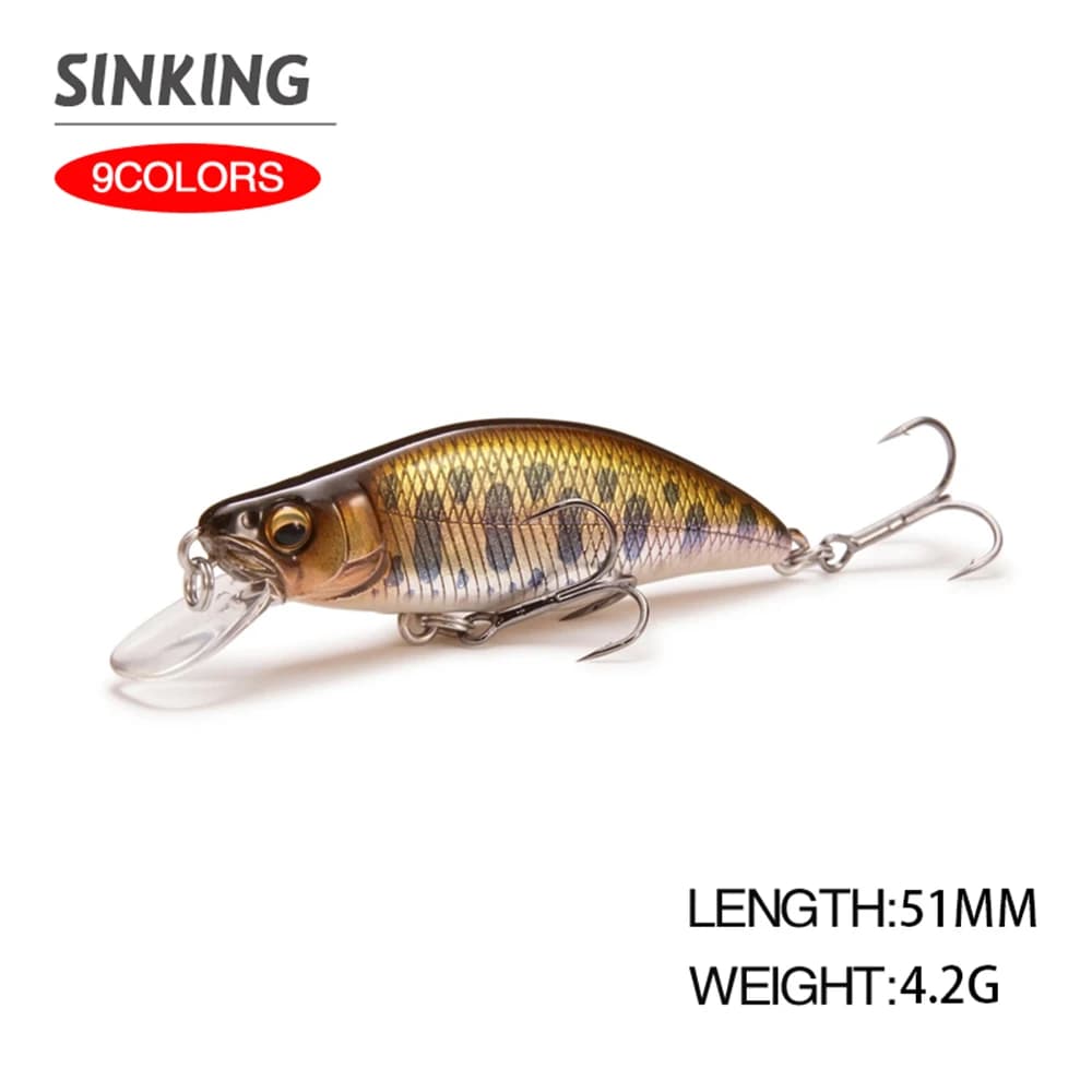 5.1cm 4.2g esca da pesca Mini pesciolino Wobbler affondamento rapido traina Jerkbait Swimbait artificiale esca dura Stream Decoy Trout Bait