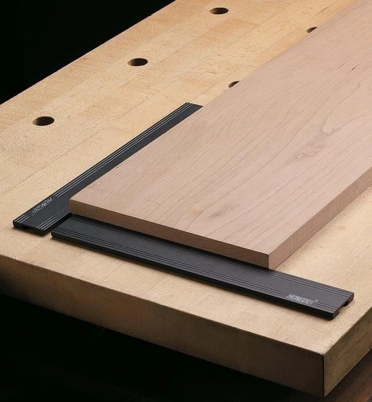 Deflettore per la lavorazione del legno con piastra di posizionamento a blocco regolabile Piallatura fissa Ferma superficie Strumenti per banco da lavoro per cani 2 pezzi HONGDUI