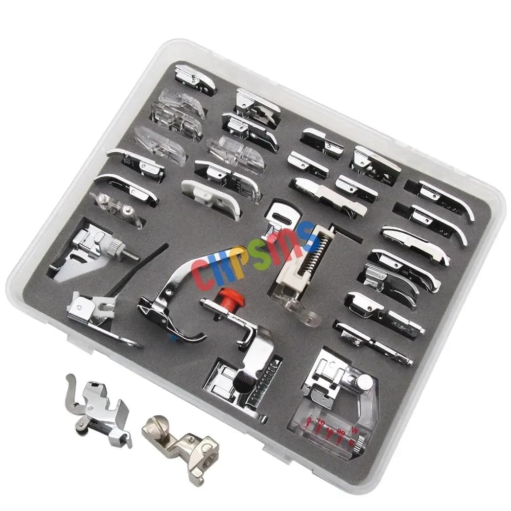 Set piedino (in totale 34 pezzi) Per Bernina New Style 165, 170, 180, 185, 190, 200, 630, 635, 640, 730E+