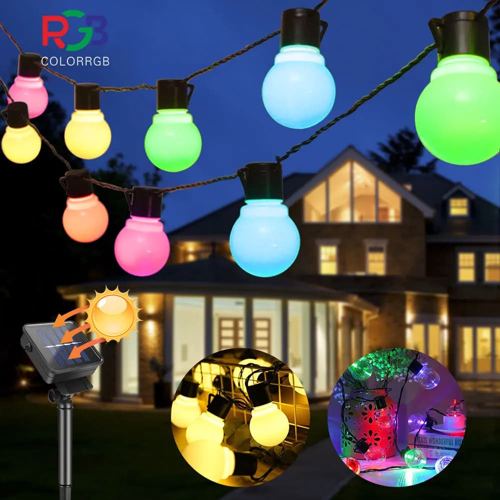 Solare luci della stringa esterna 10/20/30 LED G50 Globo di Luce Della Stringa di Sicurezza Comodo E Durevole Luce Fata string Luce Esterna