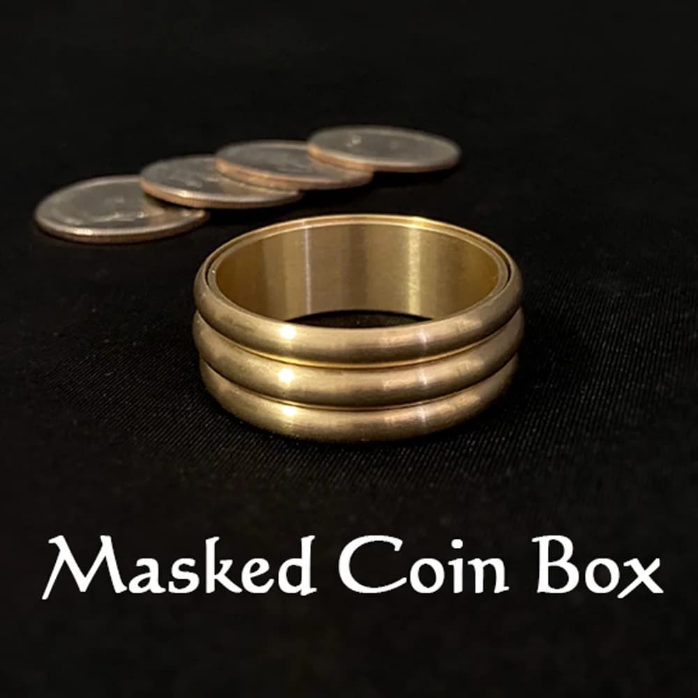 Scatola per monete mascherata Scatola per trucchi magici Mistero Magie Street Close Up Magia Illusion Gimmick Puntelli Produce Coin Drum Box Magica