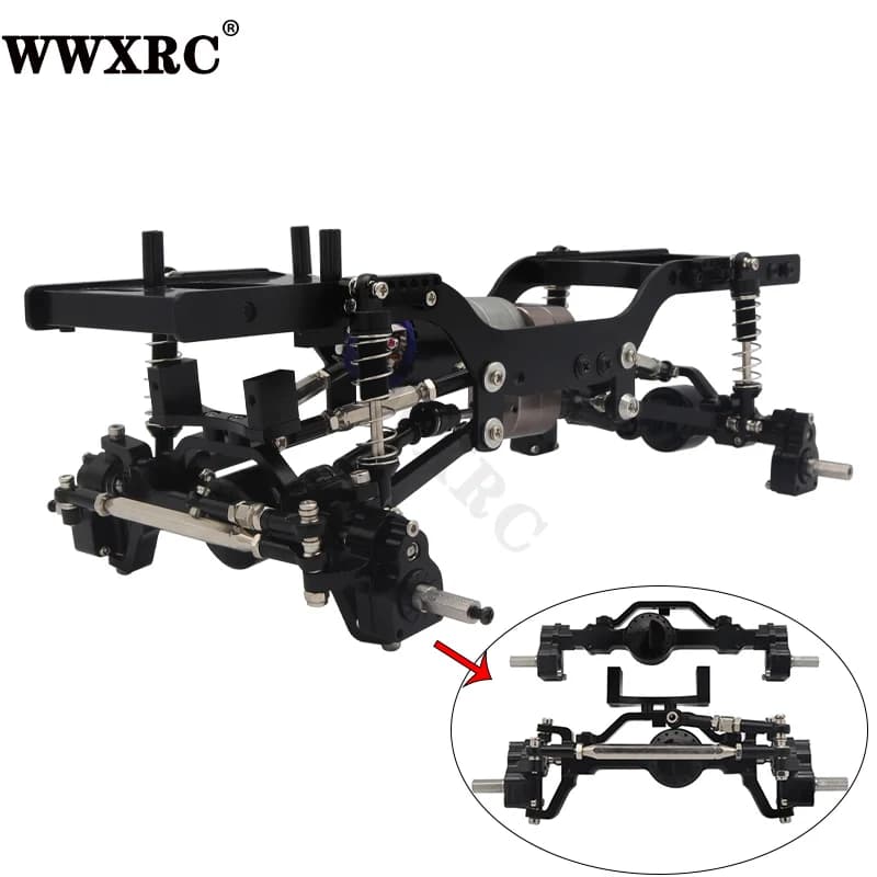 MN Full Metal Frame Chassis Kit Shock Pull Rod con CNC Portal Asse per 1/12 MN MN98 D90 D91 D99 D99S MN90 RC Auto Parti di Aggiornamento
