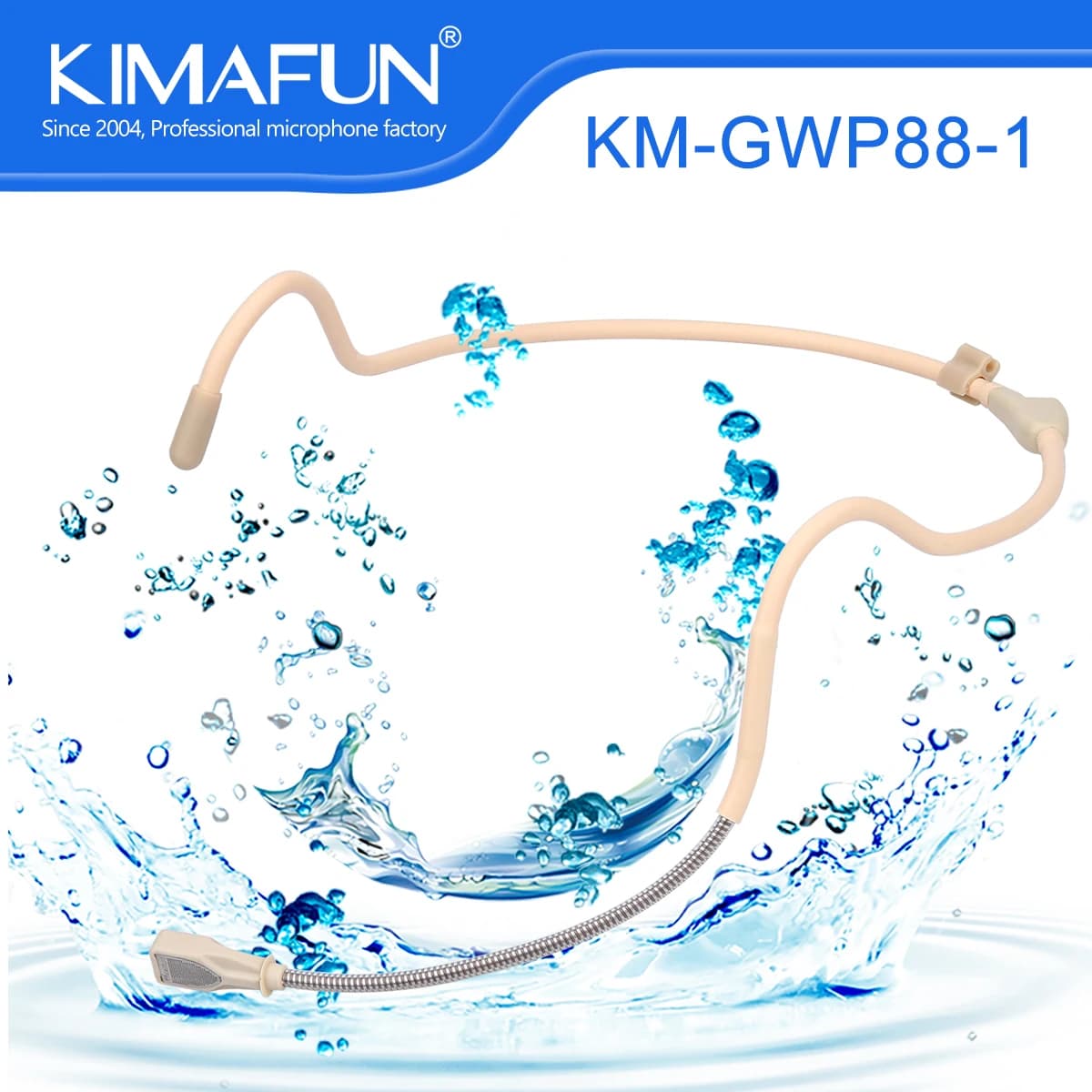 KIMAFUN Wireless Waterproof Headset Fitness Microphone for Spinning Aerobics Yoga Pilates Coached Sports Gym Training Tour Guide